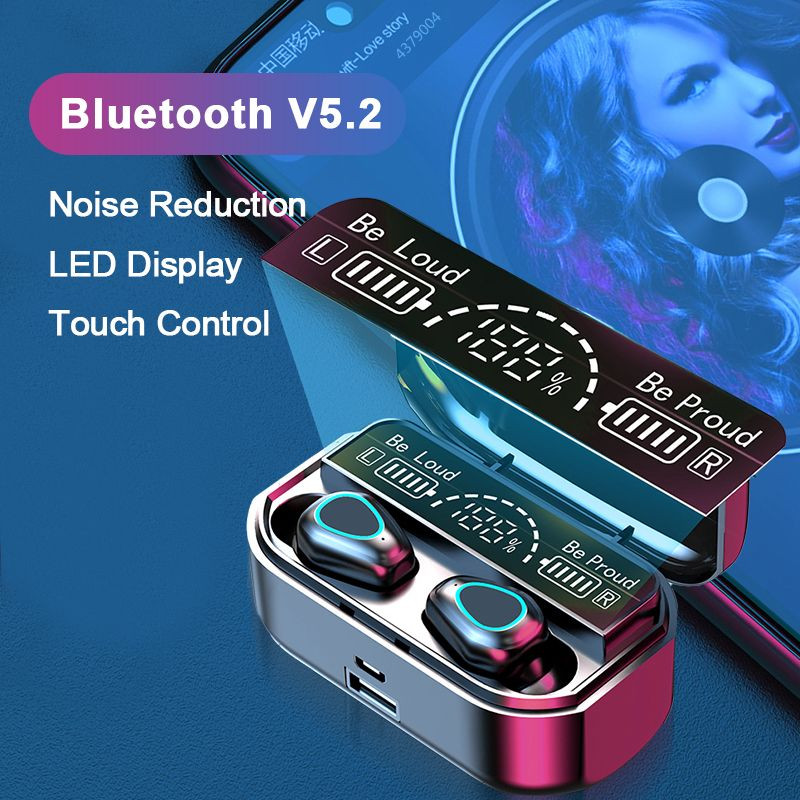 TWS Bluetooth 5.2 Earphones 3500mAh Charging Box Wireless Headphone