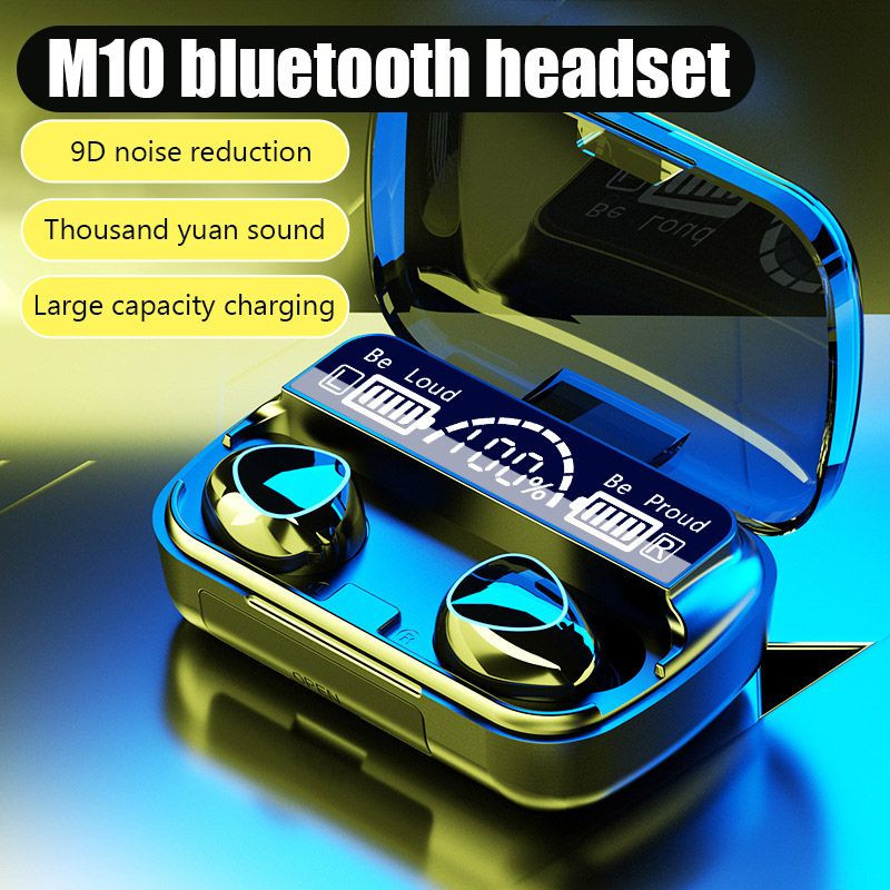 M10 Tws Wireless Headphones Bluetooth Earphones Waterproof LED Dispay Headset Hifi Stereo Arbuds For Iphone